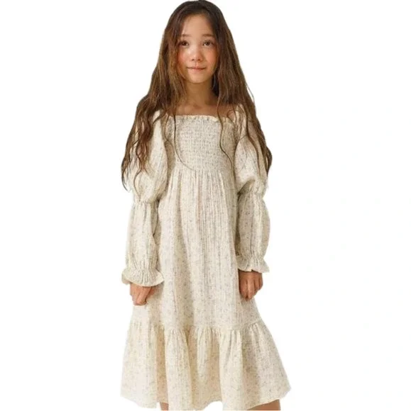 GIRLS CLASSIC COTTON FLORAL DRESS SIZE 3-4Y - Picture 2 of 10